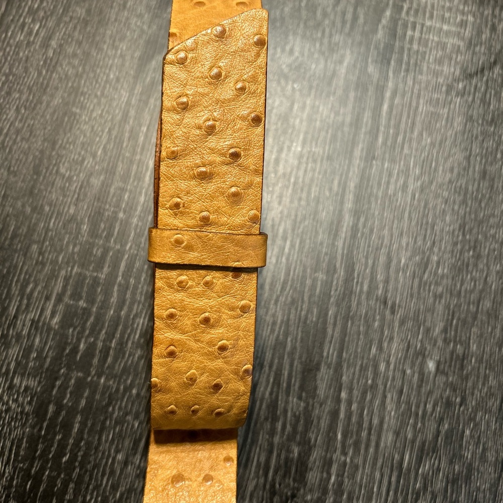 Ostrich Leather Tan Belt